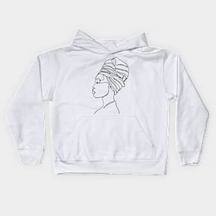 Black woman head wrap Kids Hoodie